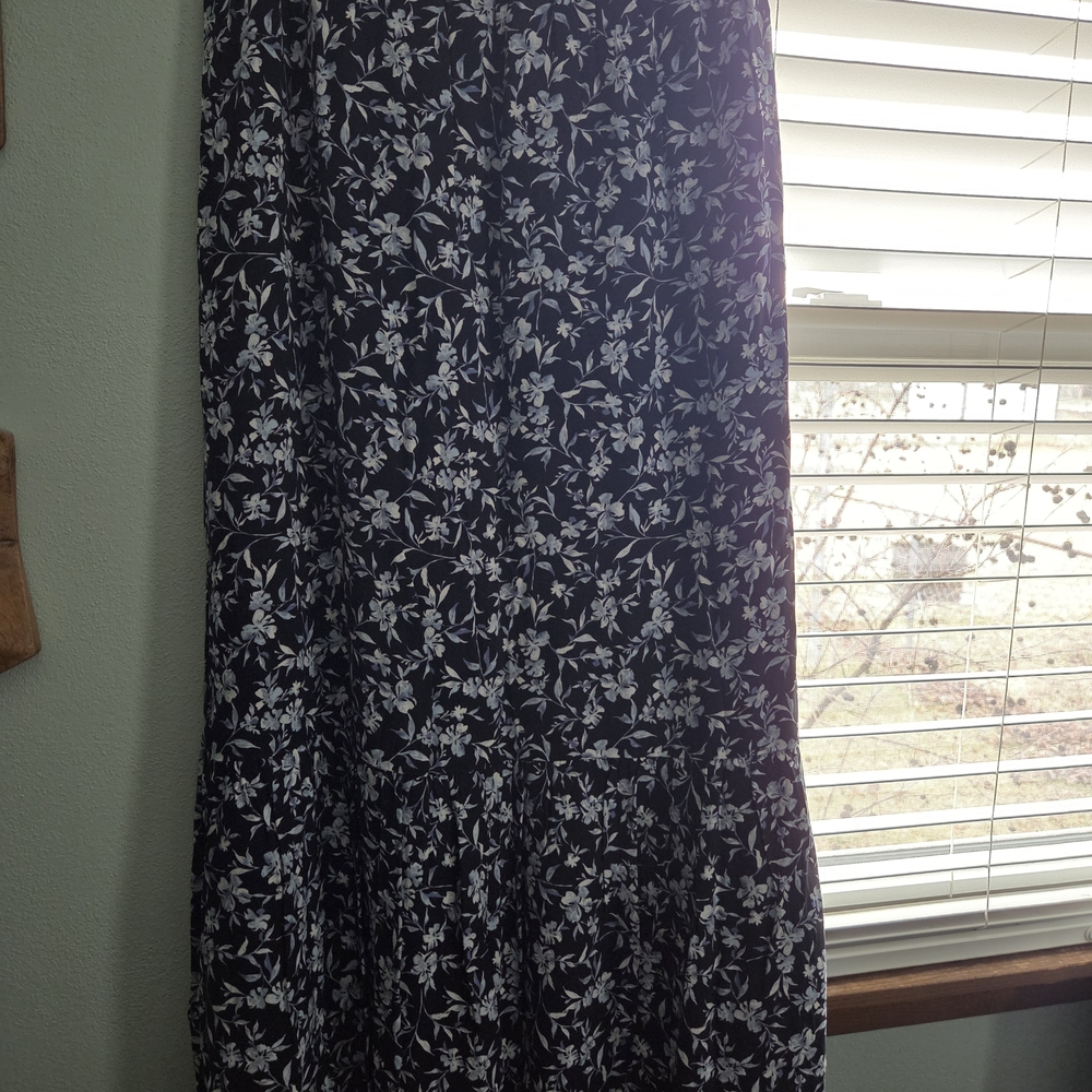 Able Blue Floral Maxi Skirt XL